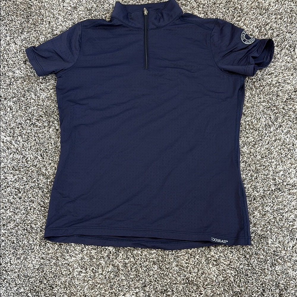 Navy blue cool last summer riding polo shirt zip up